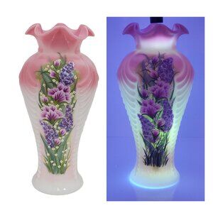 FENTON OOAK Rosaline Vase – Hand Painted by Vicki Curren